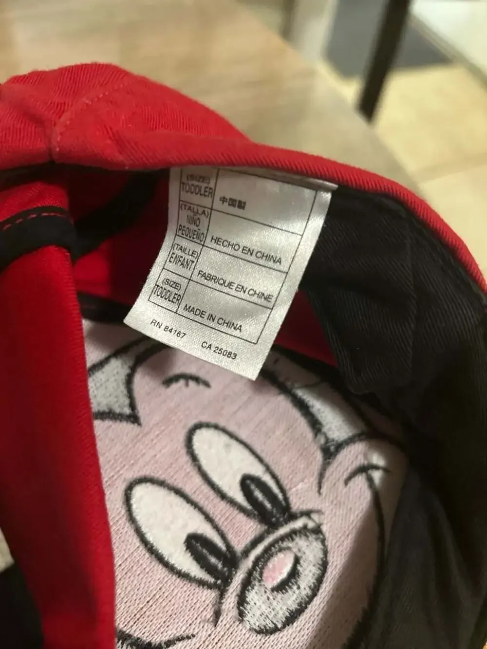Y2K Disney Parks Mickey Mouse Toddler Baseball Cap with Ears Red Yellow